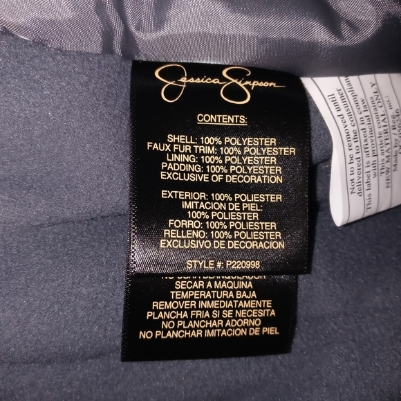 Jessica Simpson Girls Full Zip Pink Faux fur lined Hooded Jacket W Pockets NEW - Picture 11 of 11